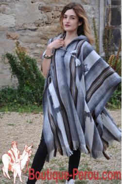 Poncho femme Gris des Andes