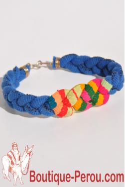 Bracelet main en tissu aguayo. Pièce unique