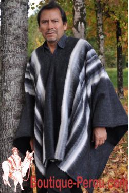 Poncho alpaga gris anthracite