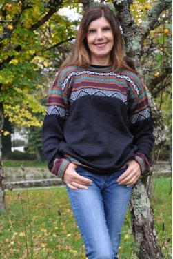 Pull-over péruvien femme  en laine d'alpaga